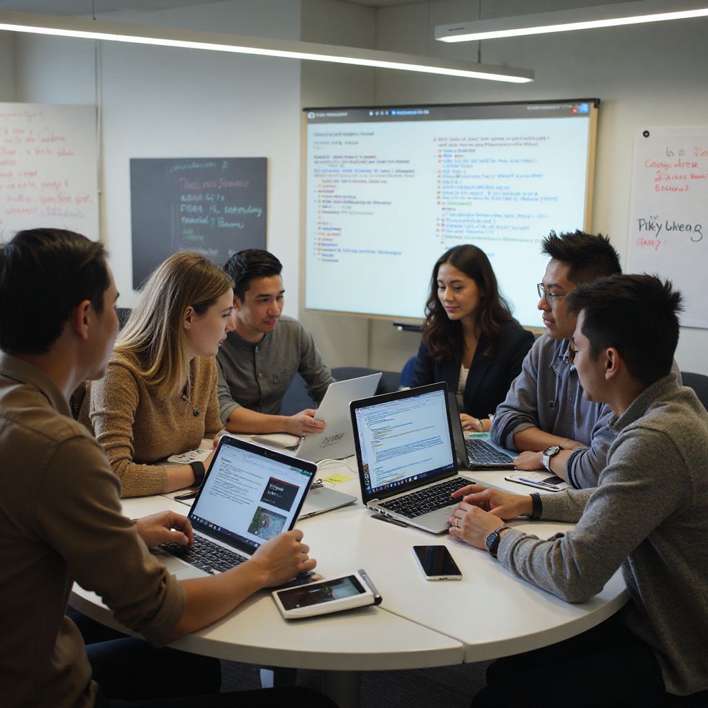 Students in collaborative workspace